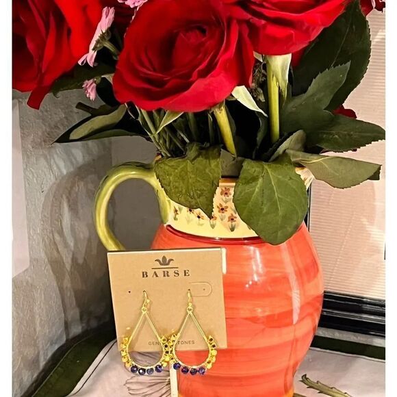 NWT Barse Genuine Stones Lapis Drop Earrings #BJER - Picture 1 of 7